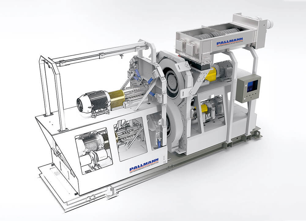 Ausgezeichneter Pallmann EcoPulser zur energieeffizienten Zerkleinerung von Holzmaterialien mithilfe innovativer Stoßwellentechnologie.